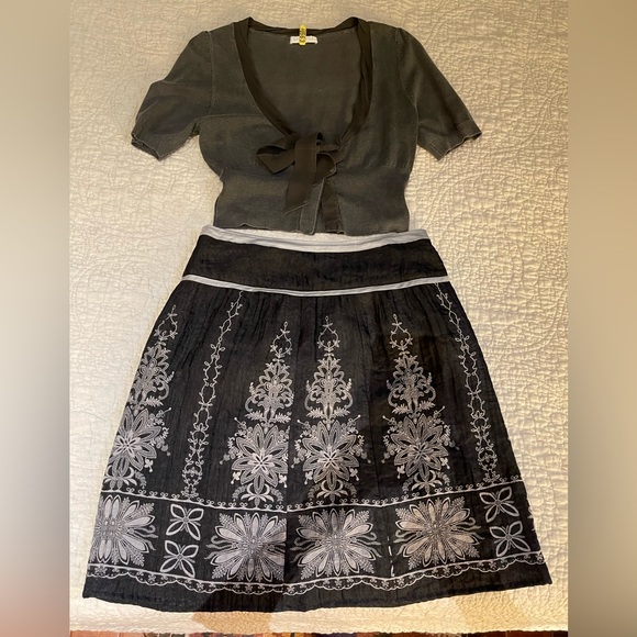 Promod Cropped Short Sleeve Cardigan, Gray with Contrast, Size S - Picture 8 of 9